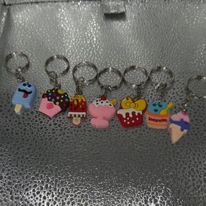 Colorful Ice Cream and Cupcake Keychains